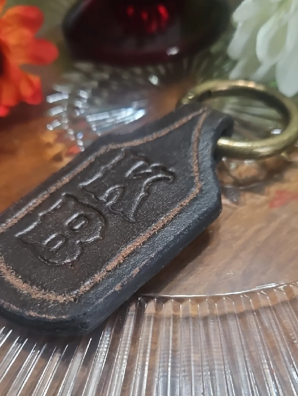 Hand Crafted Tooled Genuine Leather Key Chain NEW Personalized CUSTOM per Order